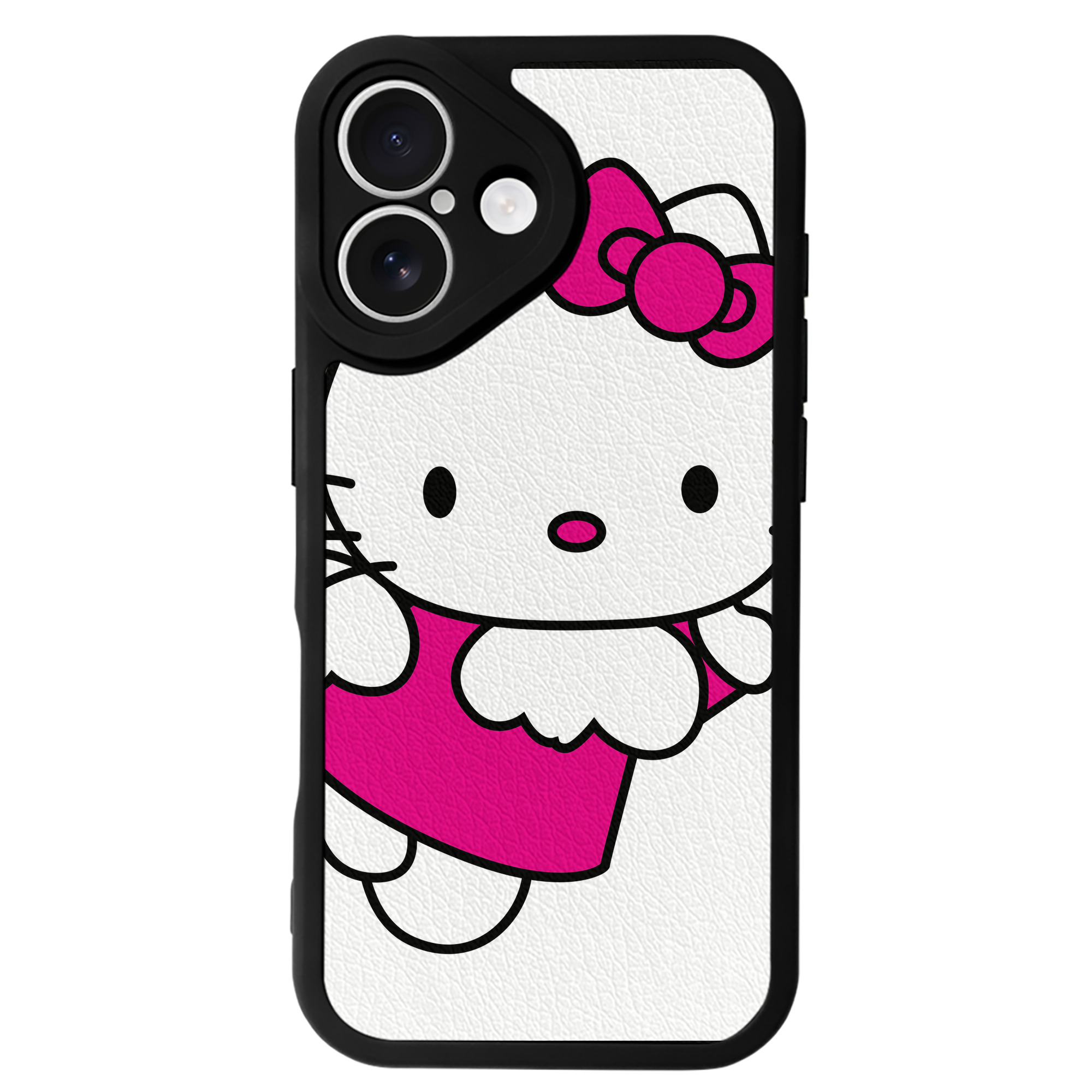 （画像用） Hello Kitty ハローキティ 【iPhone 16シリーズ対応】シリコンスマホケース（レザー調） 材質：シリコン